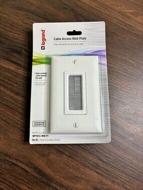 NEW Legrand Cable Access Wall Plate WP1014-WH-V1 In-Wall Cable Access Port White